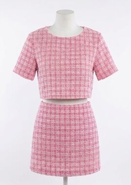 NEW SINCERELY OURS nina crop short sleeve top in pink